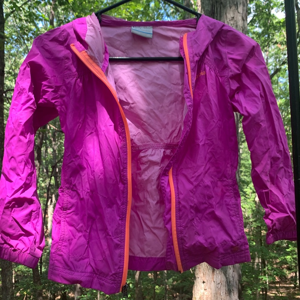 Columbia Rain jacket for little girls bright pink
